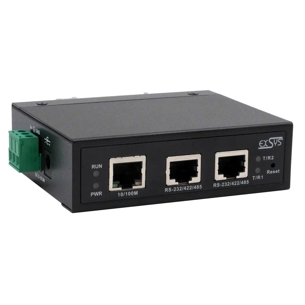 Exsys Ethernet zu 2x Seriell RS-232/422/485 inkl.DIN-Rail Kit EX-61002