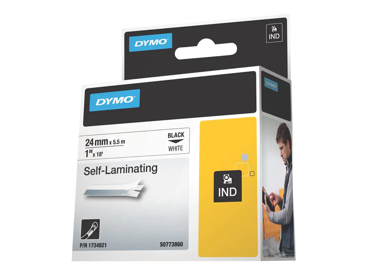 DYMO RhinoPRO Self Laminating - Vinyl - Schwarz auf Weiß - Rolle (2,4 cm x 5,5 m) 1 Rolle(n) Etiketten - für Rhino 6000, 6000 Hard Case Kit; RhinoPRO 6000 DYMO RhinoPRO Self Laminating - Vinyl - Schwarz auf Weiß - Rolle (2,4 cm x 5,5 m) 1 Rolle(n) Etiketten - für Rhino 6000, 6000 Hard Case Kit; RhinoPRO 6000