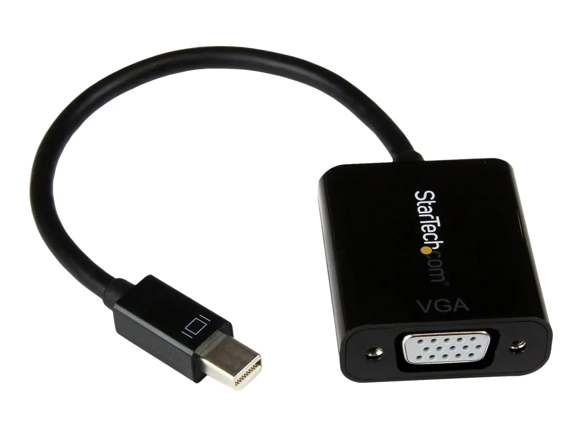 StarTech Mini DisplayPort 1.2 auf VGA Adapter / Konverter - 1920x1200 - mDP zu VGA für Laptop / MacBook - Videoadapter - Mini DisplayPort (M) zu HD-15 (VGA) (W) - Displayport 1.2/Thunderbolt - 22 cm - aktiv, 1920 x 1200 (WUXGA) Support - Schwarz