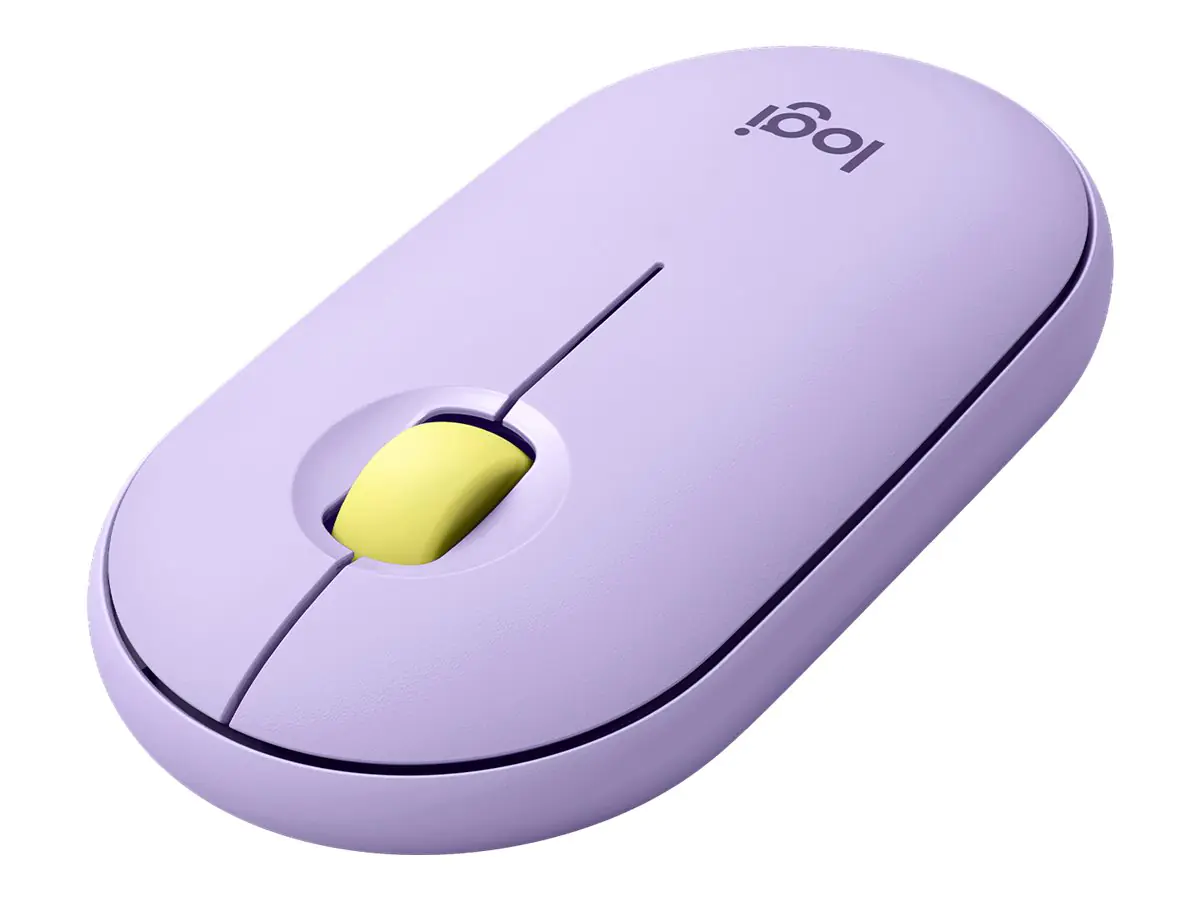 Logitech Pebble M350 - Maus - optisch - 3 Tasten - kabellos - Bluetooth - kabelloser Empfänger (USB) - lavender lemonade