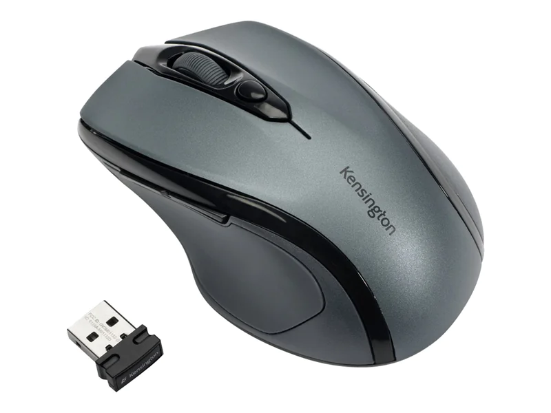 Kensington Pro Fit Mid-Size - Maus - Für Rechtshänder - optisch - 5 Tasten - kabellos - 2.4 GHz - kabelloser Empfänger (USB) - Graphitgrau Kensington Pro Fit Mid-Size - Maus - Für Rechtshänder - optisch - 5 Tasten - kabellos - 2.4 GHz - kabelloser Empfänger (USB) - Graphitgrau