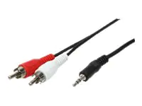LogiLink - Audiokabel - mini-phone stereo 3.5 mm männlich zu RCA x 2 männlich - 5 m - Schwarz