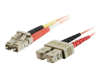 C2G Low-Smoke Zero-Halogen - Patch-Kabel - LC Multi-Mode (M) zu SC multi-mode (M) - 2 m - Glasfaser - 50/125 Mikrometer - orange