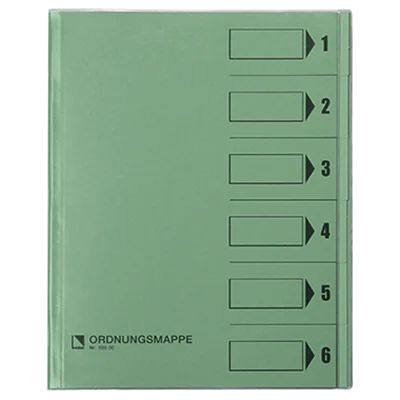 Bene Ordnungsmappe 83600GN DIN A4 6Fächer PVC grün Bene Ordnungsmappe 83600GN DIN A4 6Fächer PVC grün