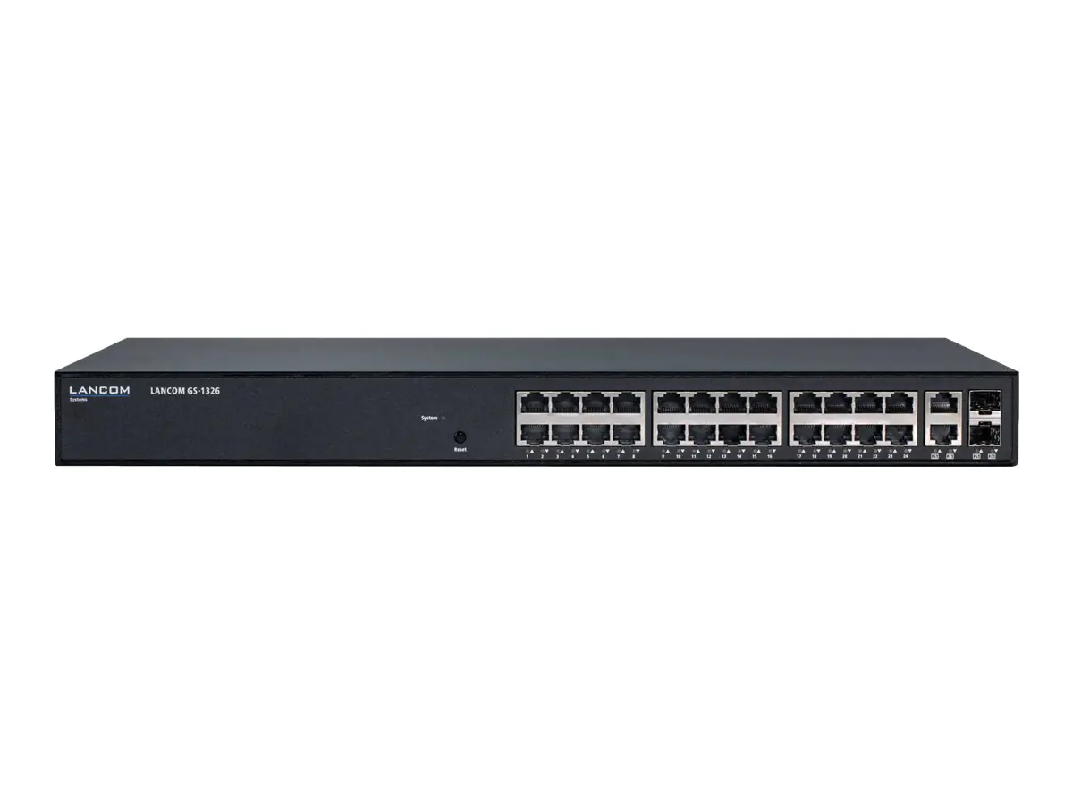 Lancom Switch 26 Desktop, an Rack montierbar 1U