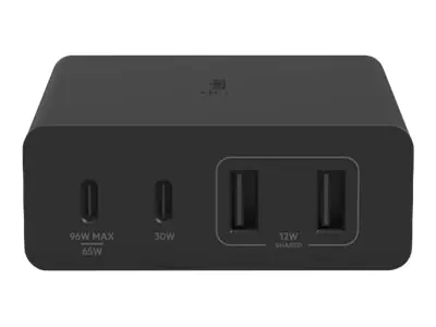 Belkin BoostCharge Pro - Netzteil - GaN-Technologie - 108 Watt - Fast Charge, PD 3.0 - 4 Ausgabeanschlussstellen (2 x USB, 2 x USB-C) - Schwarz Belkin BoostCharge Pro - Netzteil - GaN-Technologie - 108 Watt - Fast Charge, PD 3.0 - 4 Ausgabeanschlussstellen (2 x USB, 2 x USB-C) - Schwarz