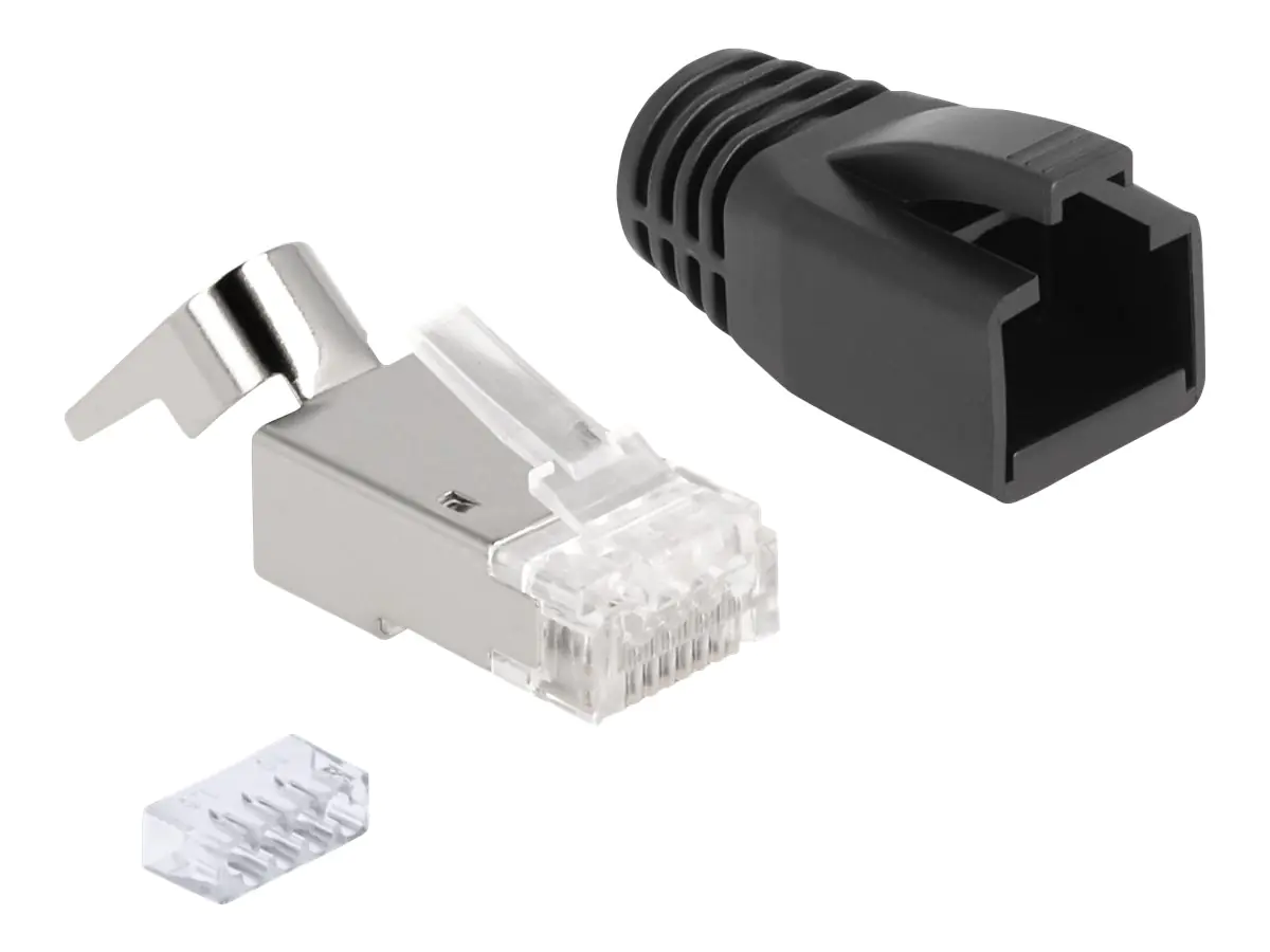 Delock - Netzwerkanschluss - RJ-45 (M) - S/FTP - CAT 6a/7 (Packung mit 25)