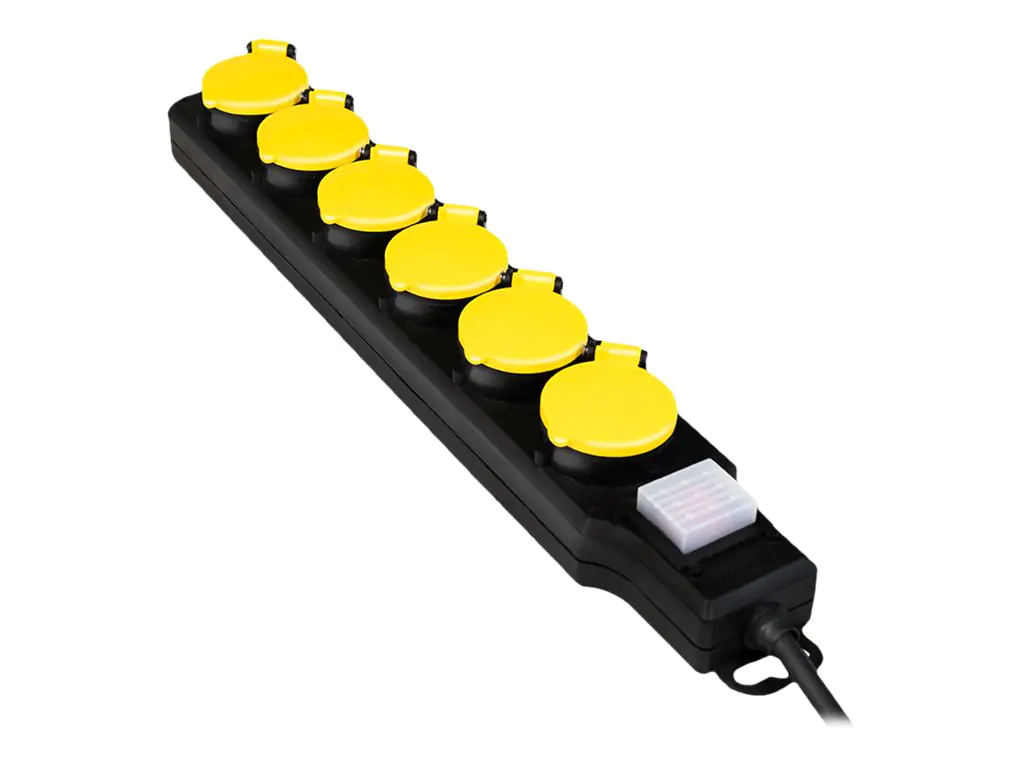 LogiLink - Steckdosenleiste - Wechselstrom 250 V - 3680 Watt - Ausgangsanschlüsse: 6 (6 x Leistungs-CEE 7/3) - 1.5 m Schnur - Deutschland - Schwarz