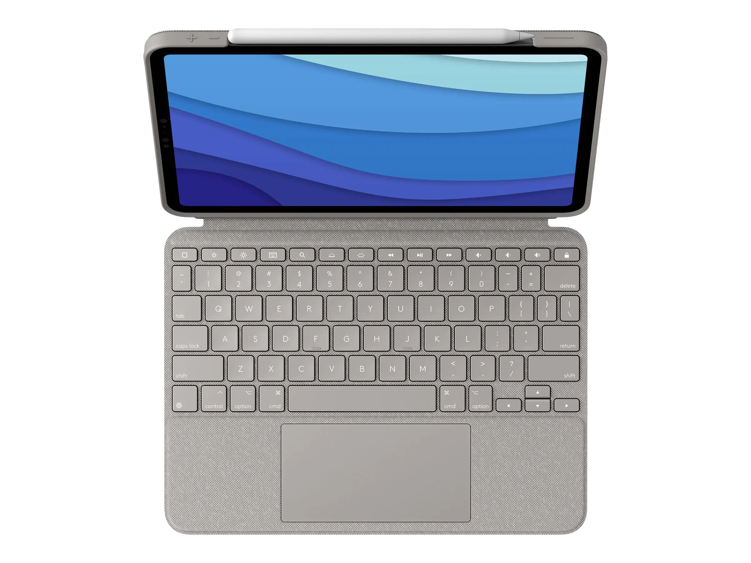 Logitech Combo Touch - Tastatur und Foliohülle - mit Trackpad - hintergrundbeleuchtet - Apple Smart connector - QWERTY - Spanisch - Sand - für Apple 11-inch iPad Pro (1. Generation, 2. Generation, 3. Generation) 920-010169