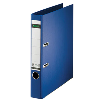 Leitz Ordner 50mm DIN A4 Rückenschild: geklebt Werkstoff: Pappe Material außen: Papier Material innen: Papier nachtblau Leitz Ordner 50mm DIN A4 Rückenschild: geklebt Werkstoff: Pappe Material außen: Papier Material innen: Papier nachtblau