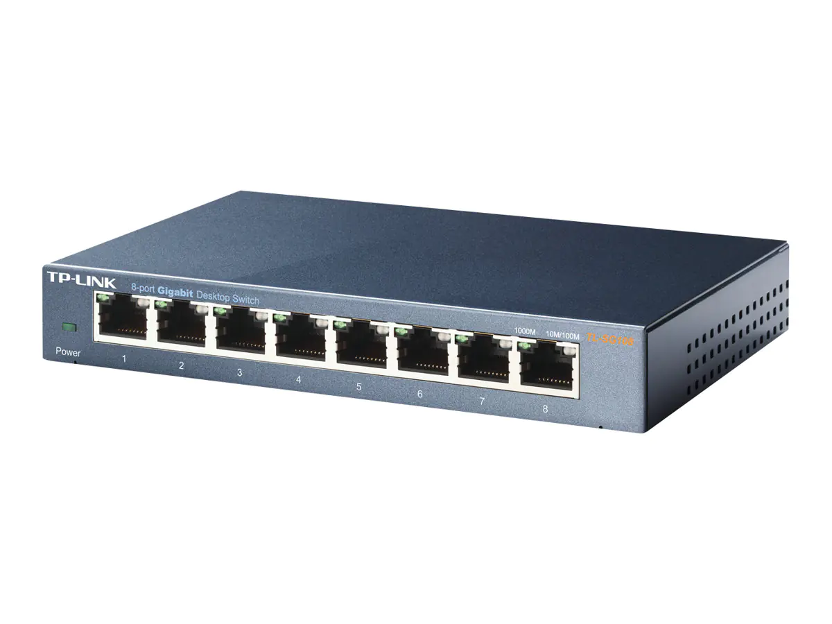 TP-Link TL-SG108 8-port Metal Gigabit Switch - Switch - unmanaged - 8 x 10/100/1000 - Desktop TP-Link TL-SG108 8-port Metal Gigabit Switch - Switch - unmanaged - 8 x 10/100/1000 - Desktop