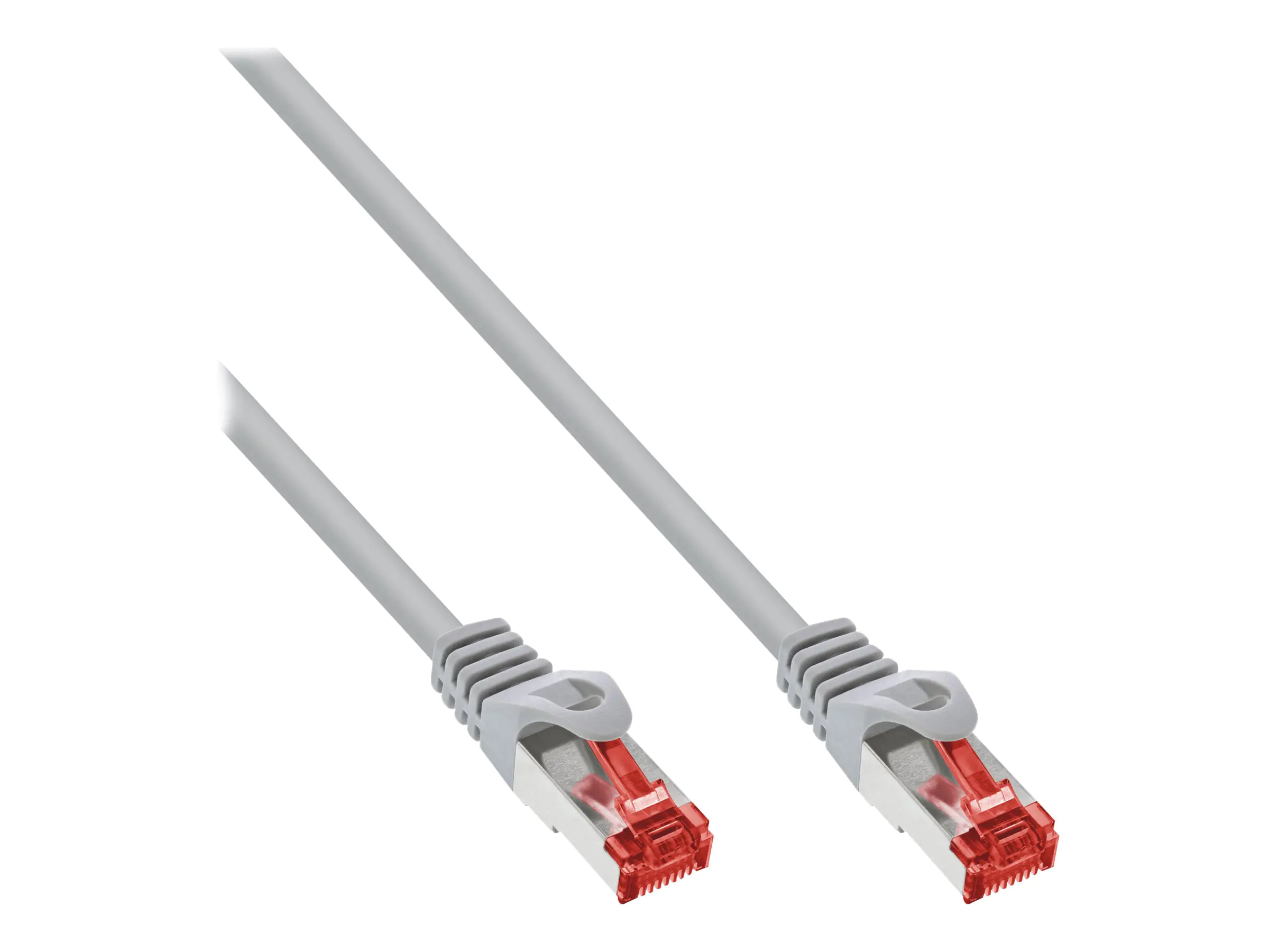InLine - Patch-Kabel - RJ-45 (M) zu RJ-45 (M) - 25 cm - SFTP, PiMF - CAT 6 - geformt, ohne Haken, verseilt - Grau (Packung mit 200)