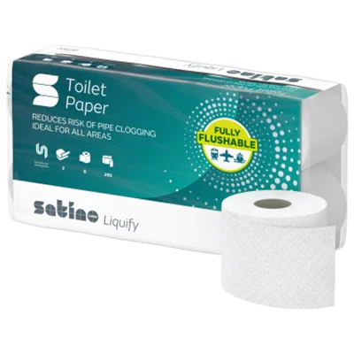 Satino by WEPA Toilettenpapier liquify 2-lagig weiß 250 Bl./Rl. 8 Rl./Pack.