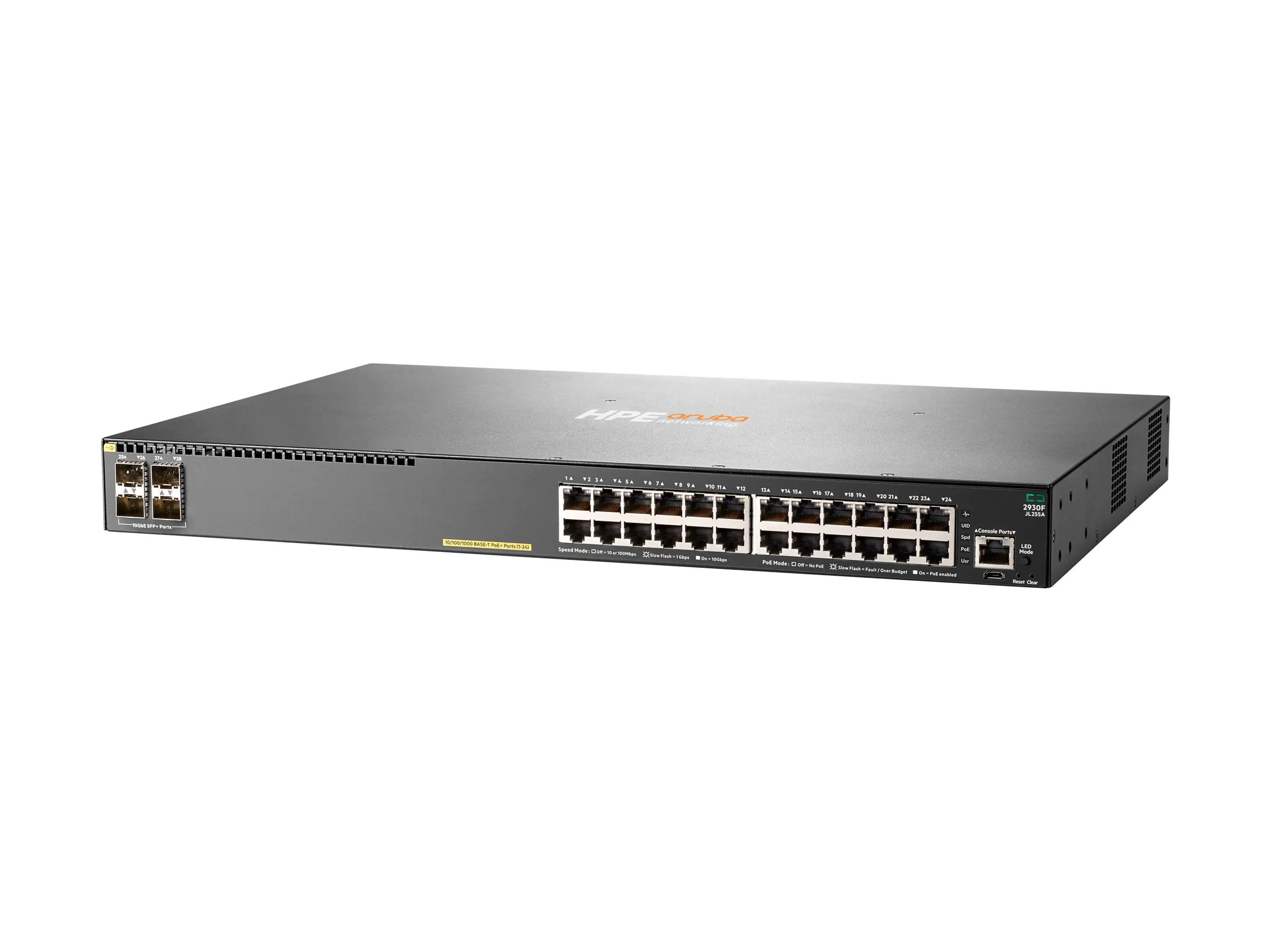 HPE Aruba 2930F 24G PoE+ 4SFP+ - Switch - L3 - managed - 24 x 10/100/1000 (PoE+) JL255A#ABB