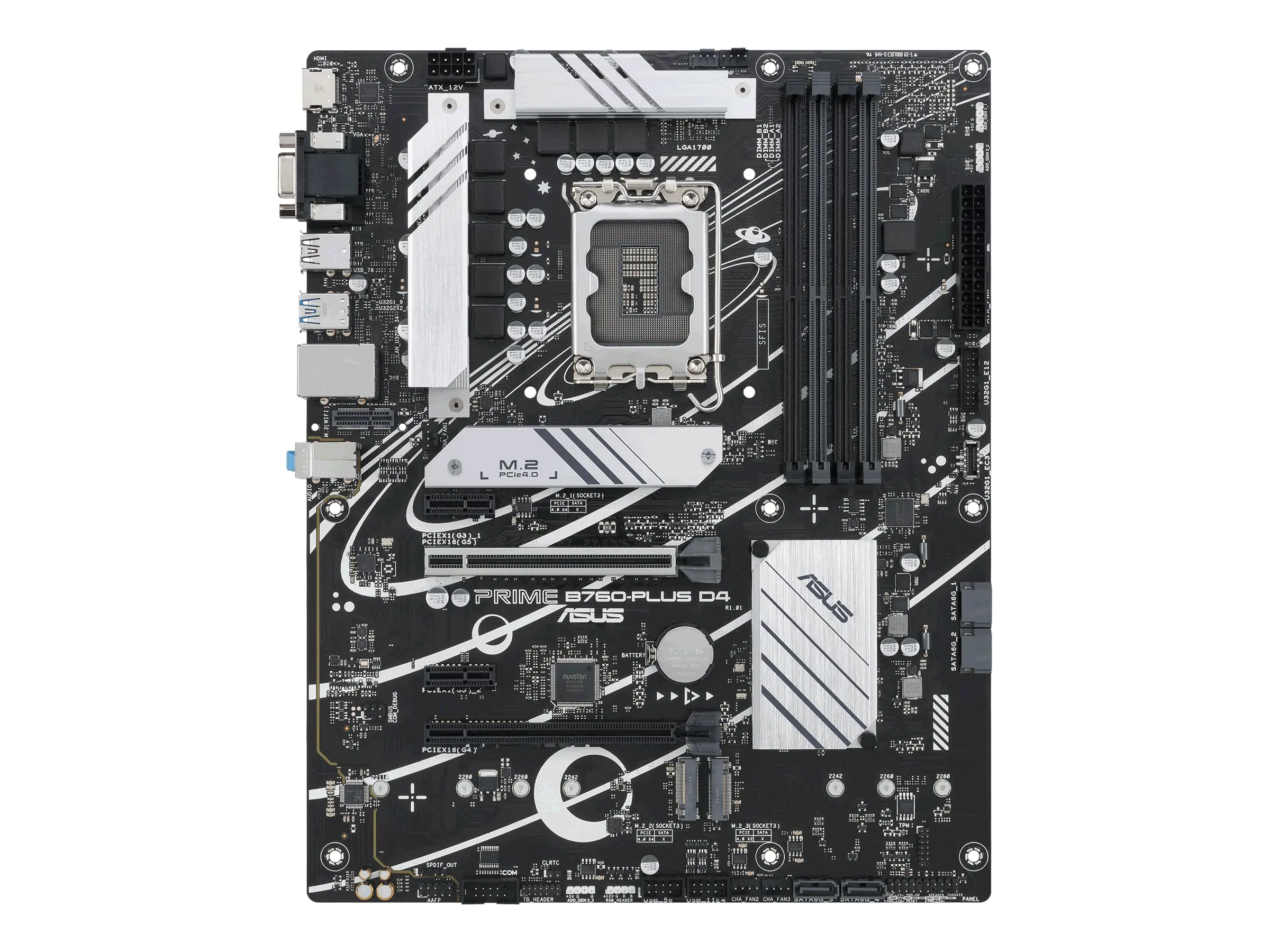 ASUS PRIME B760-PLUS D4 - Motherboard - ATX - LGA1700-Sockel - B760 Chipsatz - USB-C 3.2 Gen 2x2, USB-C 3.2 Gen 1, USB 3.2 Gen 2, USB 3.2 Gen 1, USB4 - 2.5 Gigabit LAN - Onboard-Grafik (CPU erforderlich) - HD Audio (8-Kanal)
