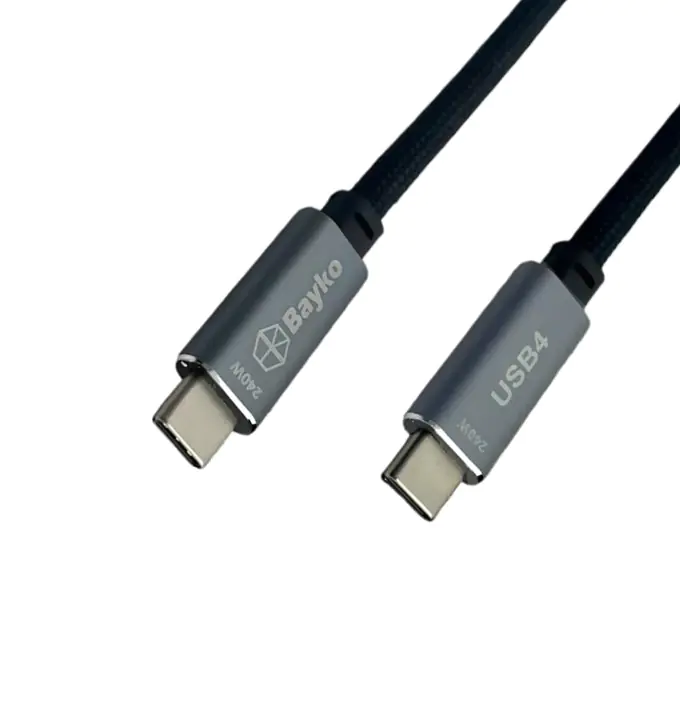 Bayko PERFORMANCE PRO USB-C 4.0 Gen 3x2 Anschlusskabel, Stecker/Stecker, 240W, ULTRA HD 8K, 40Gbps, schwarz, 2m