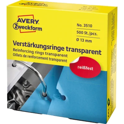 Avery Zweckform Lochverstärkungs- ring 3510 transparent 500 St./Pack. Avery Zweckform Lochverstärkungs- ring 3510 transparent 500 St./Pack.