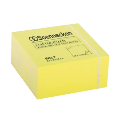 Soennecken Haftnotizwürfel 5817 75x75mm 400Blatt neongelb Soennecken Haftnotizwürfel 5817 75x75mm 400Blatt neongelb