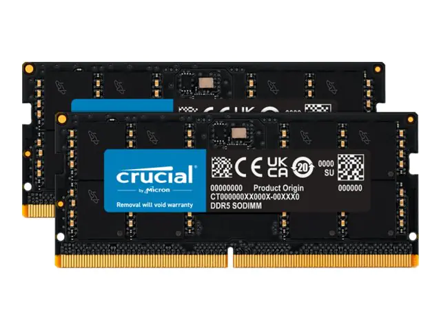 Crucial - DDR5 - Kit - 64 GB: 2 x 32 GB - SO DIMM 262-PIN - 5200 MHz / PC5-41600 - CL42 - 1.1 V - on-die ECC