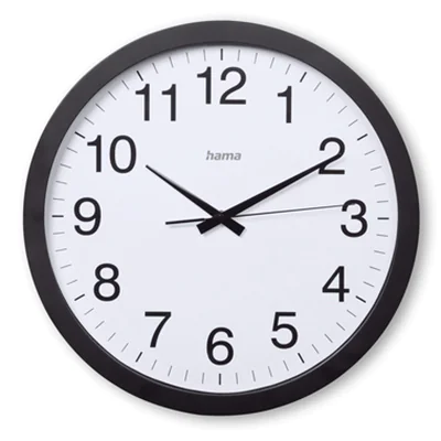 Hama Wanduhr Aruba 40 x 5 cm (Ø x T) Kunststoff schwarz
