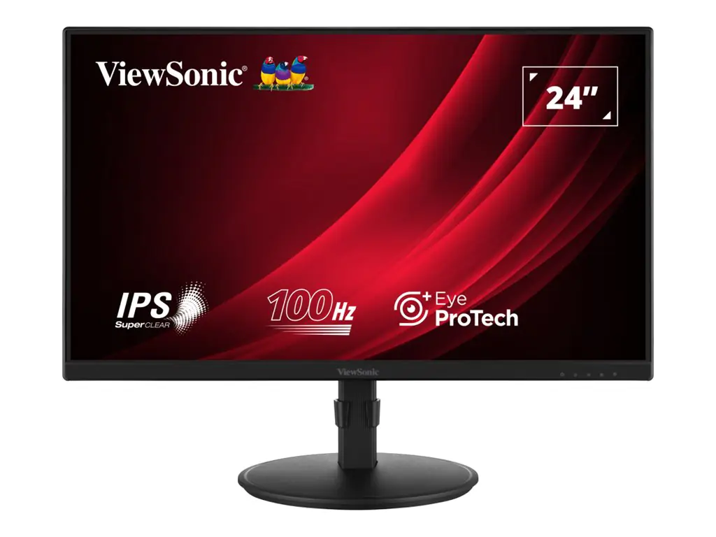 ViewSonic VG2408A-MHD - LED-Monitor - 61 cm (24") (23.8" sichtbar) - 1920 x 1080 Full HD (1080p) @ 100 Hz - IPS - 250 cd/m² - 1300:1 - 5 ms - HDMI, VGA, DisplayPort - Lautsprecher