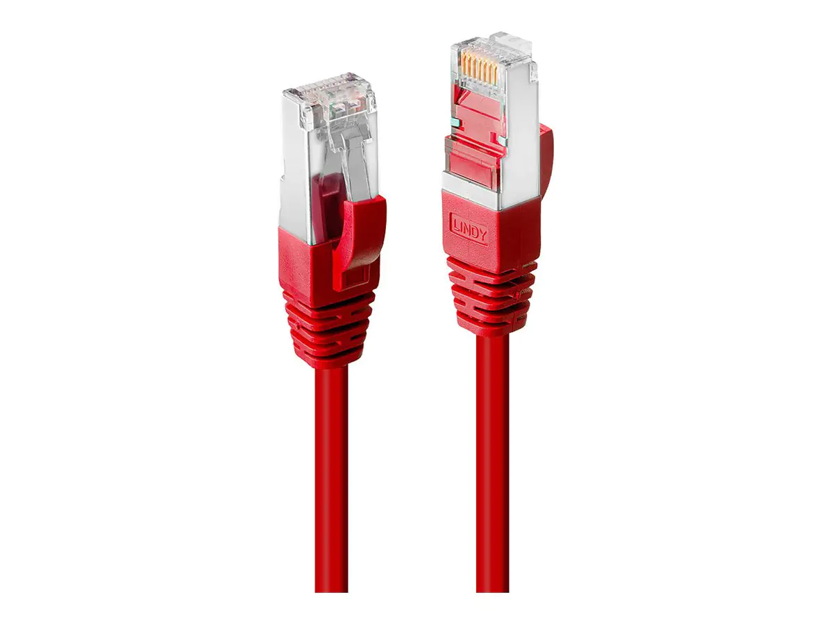 Lindy Premium - Patch-Kabel - RJ-45 (M) zu RJ-45 (M) - 5 m - SSTP-Kabel - CAT 6 - halogenfrei, ohne Haken - Rot