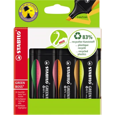 STABILO Textmarker GREEN BOSS 6070/4 2-5mm sortiert 4 St./Pack. STABILO Textmarker GREEN BOSS 6070/4 2-5mm sortiert 4 St./Pack.