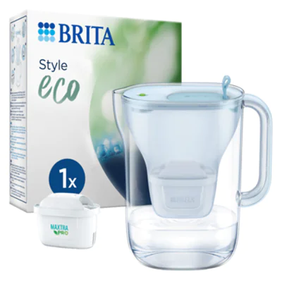 BRITA Filterkaraffe Style eco 2,4l Kunststoff, 60 % biobasiert gletscherblau BRITA Filterkaraffe Style eco 2,4l Kunststoff, 60 % biobasiert gletscherblau
