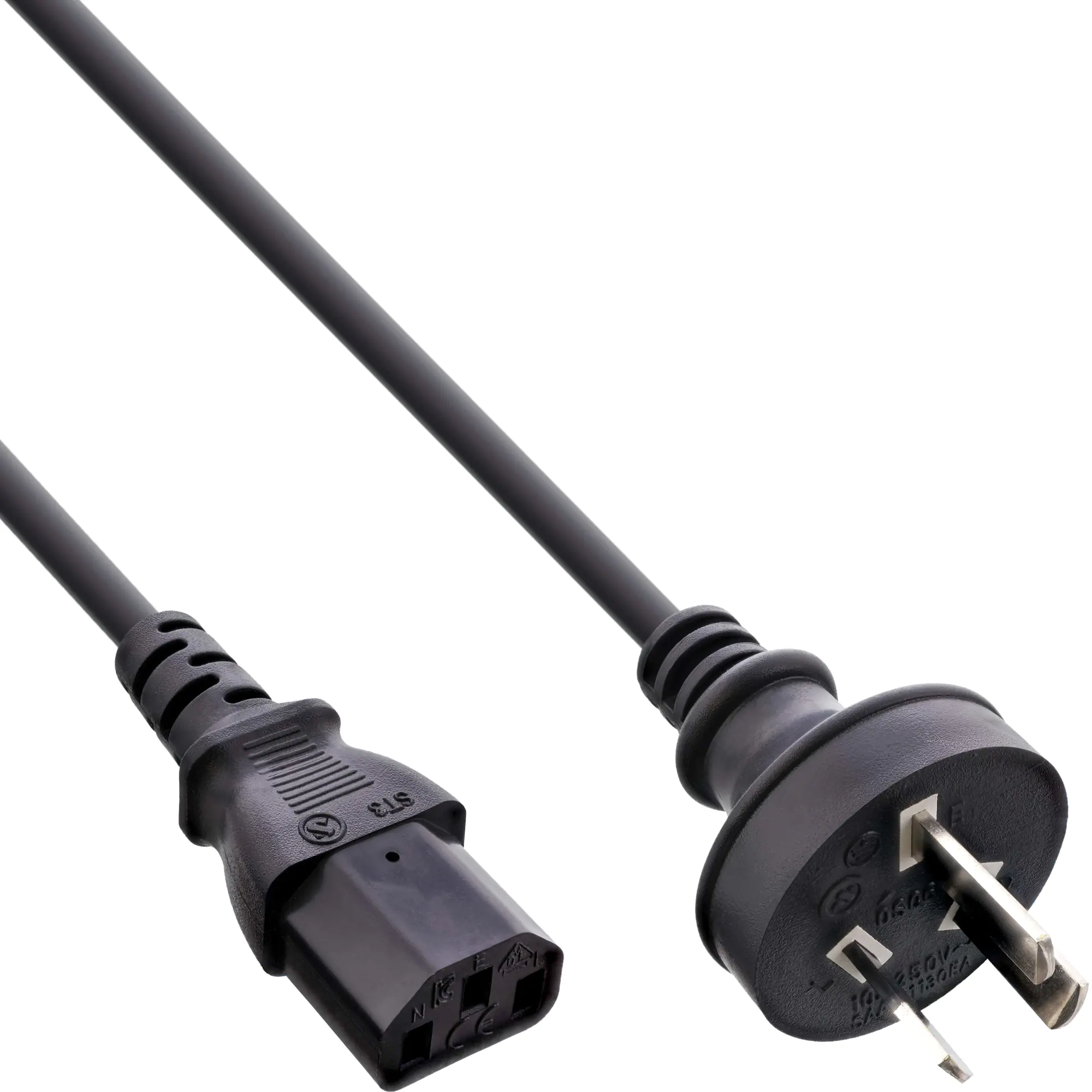 InLine Netzkabel - Netzstecker Australien auf Kaltgerätestecker C13 - 1,8m 16652D