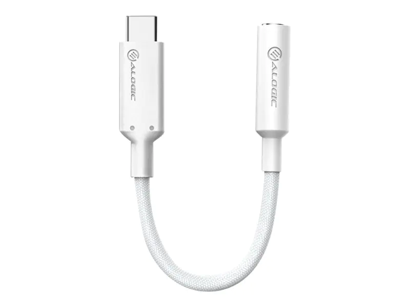 ALOGIC Elements Pro - Adapter USB-C auf Klinkenstecker - 24 pin USB-C männlich zu Mini-Stecker weiblich - 10 cm - weiß - aktiver Chip