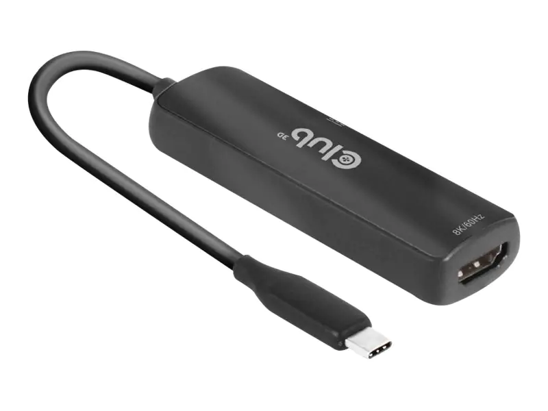 Club 3D CAC-1588 - Videoadapter - 24 pin USB-C männlich zu HDMI weiblich - Support von 4K 120 Hz, Support von 8K 60 Hz, unterstützt Power Delivery 3.0, DSC 1.2 support