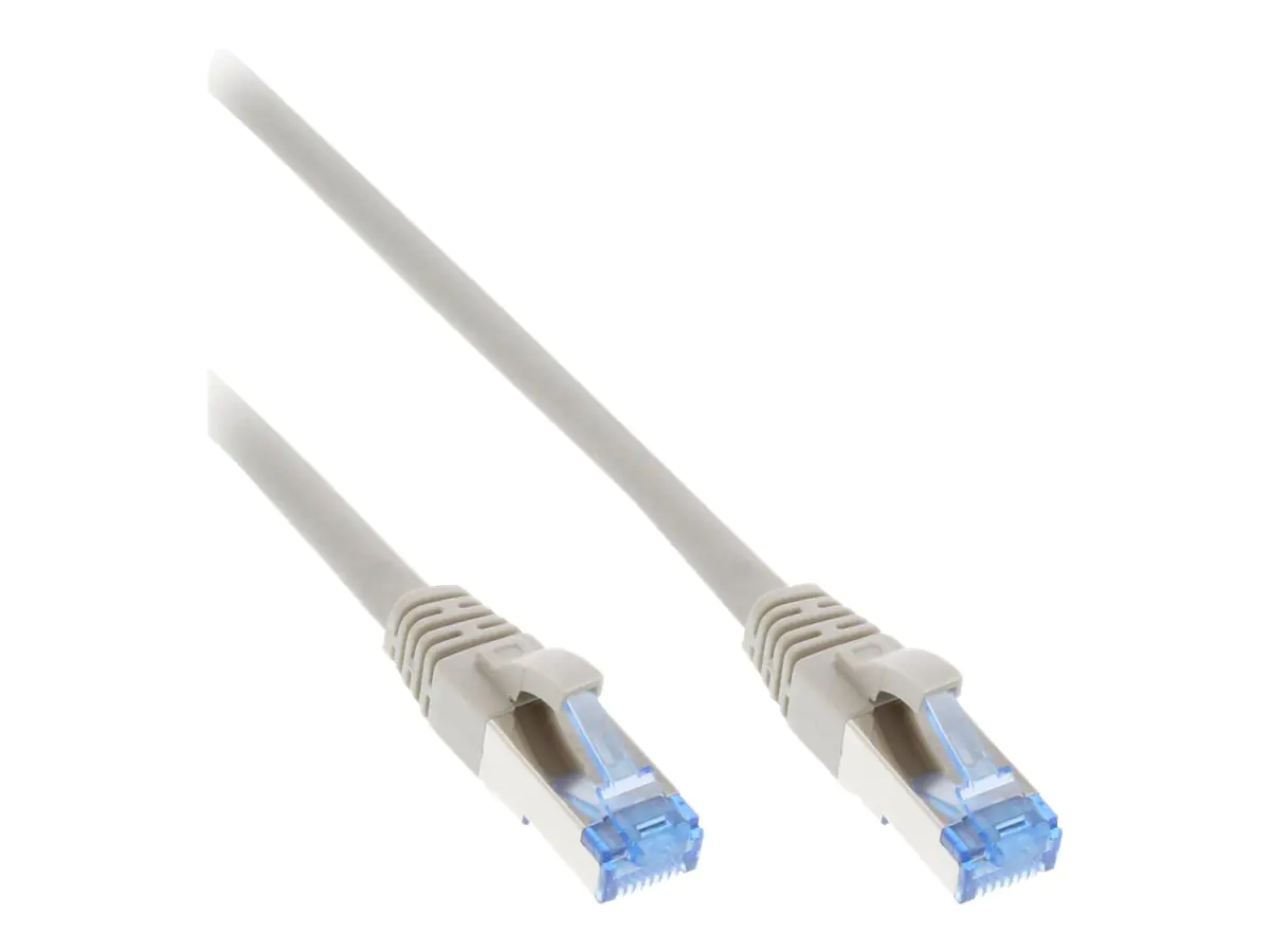 InLine - Patch-Kabel - RJ-45 (M) zu RJ-45 (M) - 25 cm - SFTP, PiMF - CAT 6a - halogenfrei, rund - Grau