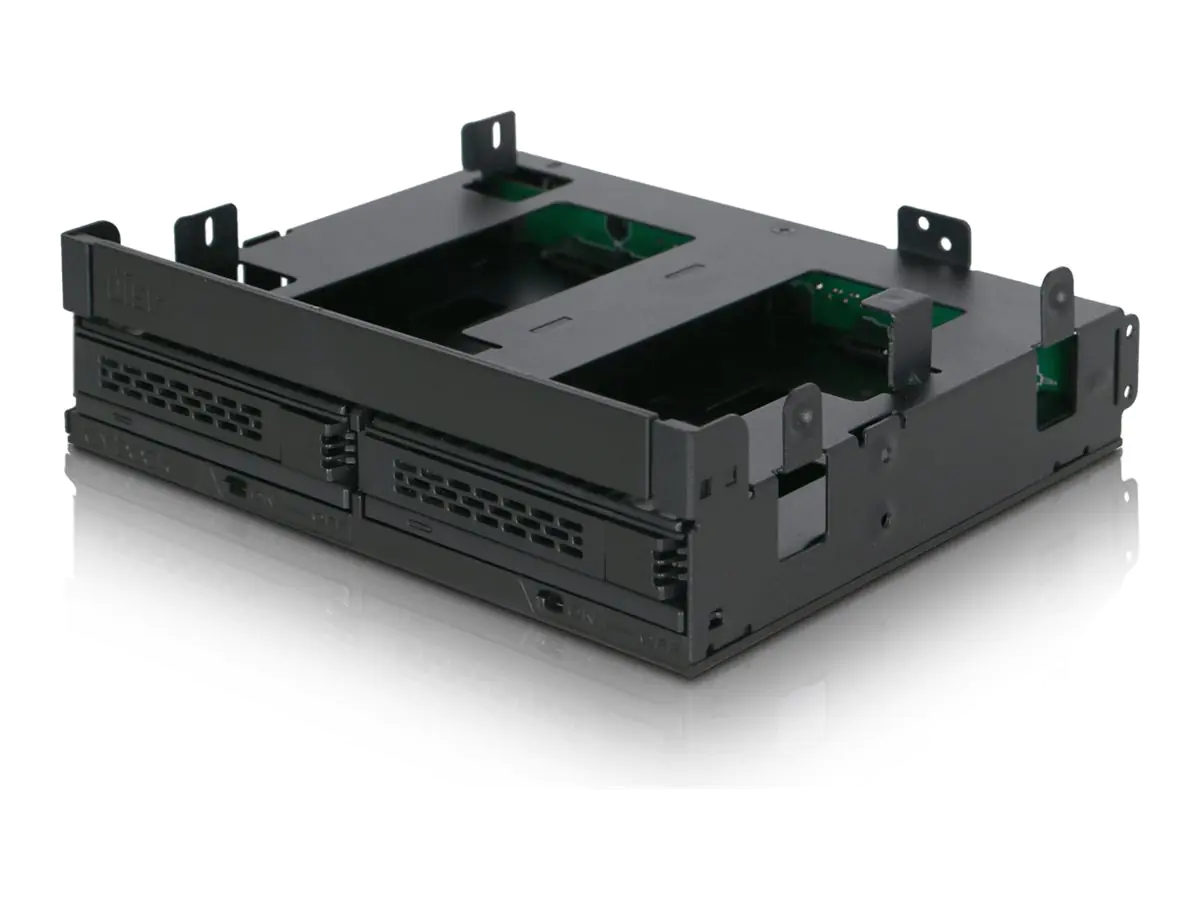 ICY Dock ExpressCage MB732SPO-B - Gehäuse für Speicherlaufwerke - 2.5" (6.4 cm) - 5,25" auf 2 x 2,5" und 5,25" Slim Line / 5,25" Ultra Slim (13,3 cm auf 2 x 6,4 cm und 13,3 cm Slim Line / 13,3 cm Ultra Slim) - Schwarz
