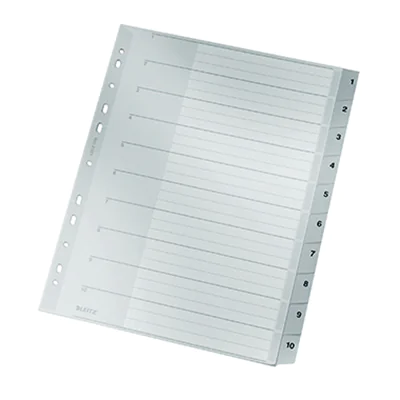 Leitz Register 12800000 DIN A4 1-10 Polypropylen grau Leitz Register 12800000 DIN A4 1-10 Polypropylen grau