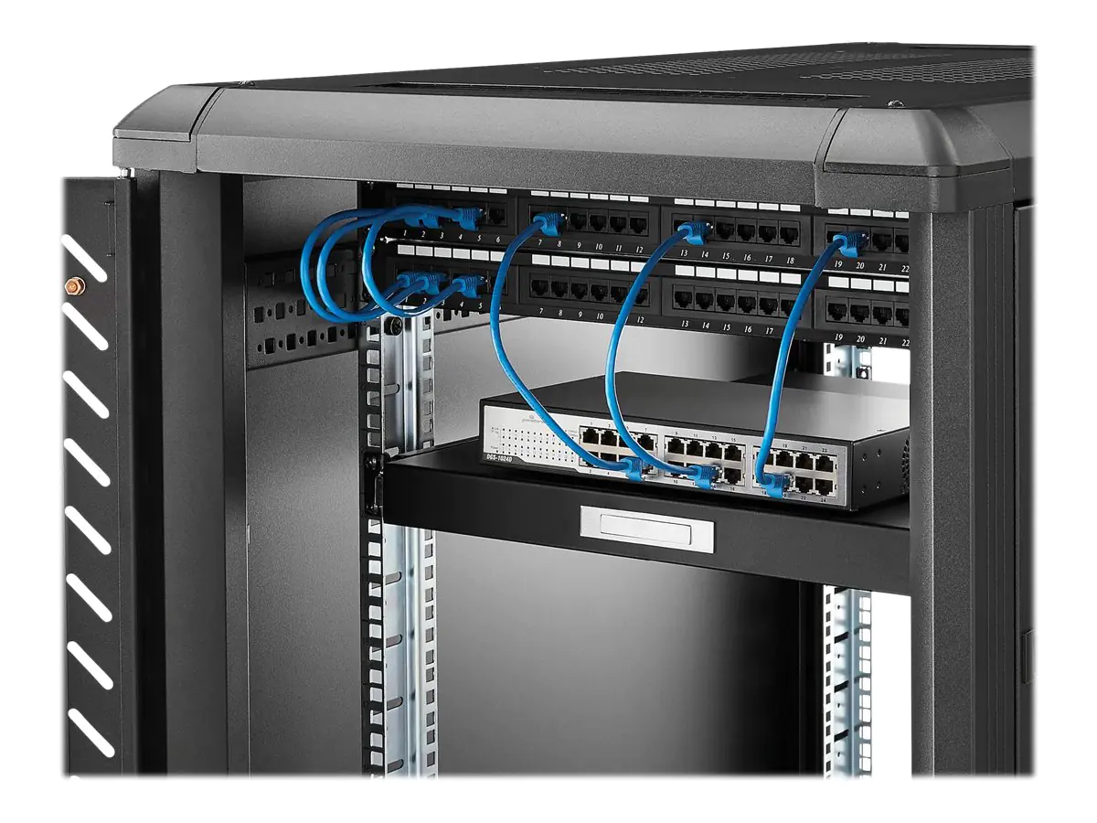 StarTech Ausziehbarer Fachboden für 19 Serverschrank - 55cm Sliding Rack Shelf belastbar bis 25 Kg - Stahlblech Schwarz - Rack Keyboard Shelf - Schwarz - für P/N: RK1536BKF, RK1836BKF, RK2537BKM, RK3236BKF, RK4236BKB, RK4242BK24, RK4242BK30