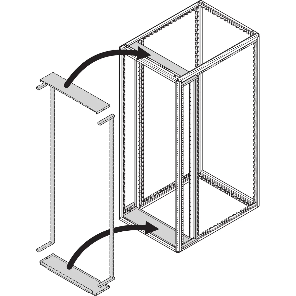 SCHROFF 21130622 19 Zoll Netzwerkschrank -Abschottblende 42 HE Schwarz/Grau