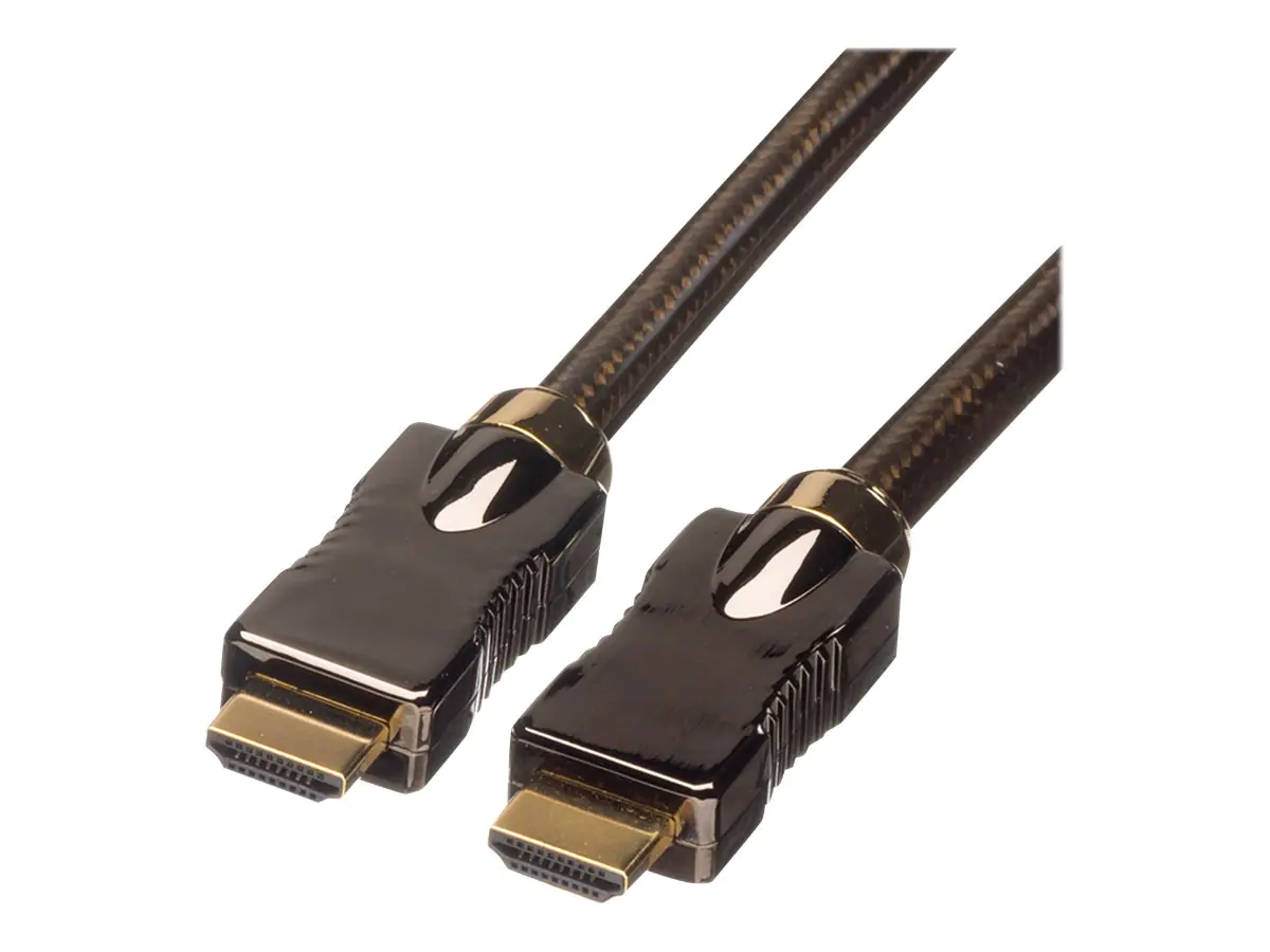 Roline - HDMI-Kabel mit Ethernet - HDMI männlich zu HDMI männlich - 1.5 m - Doppelisolierung - Schwarz - 4K Unterstützung