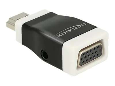 Delock - Video- / Audio-Adapter - HDMI männlich zu HD-15 (VGA), mini-phone stereo 3.5 mm weiblich - Schwarz, weiß