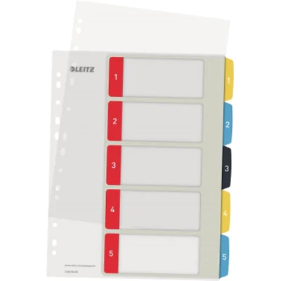 Leitz Register Cosy 12400000 A4 bedruckbar PP farbig 1-5 Leitz Register Cosy 12400000 A4 bedruckbar PP farbig 1-5