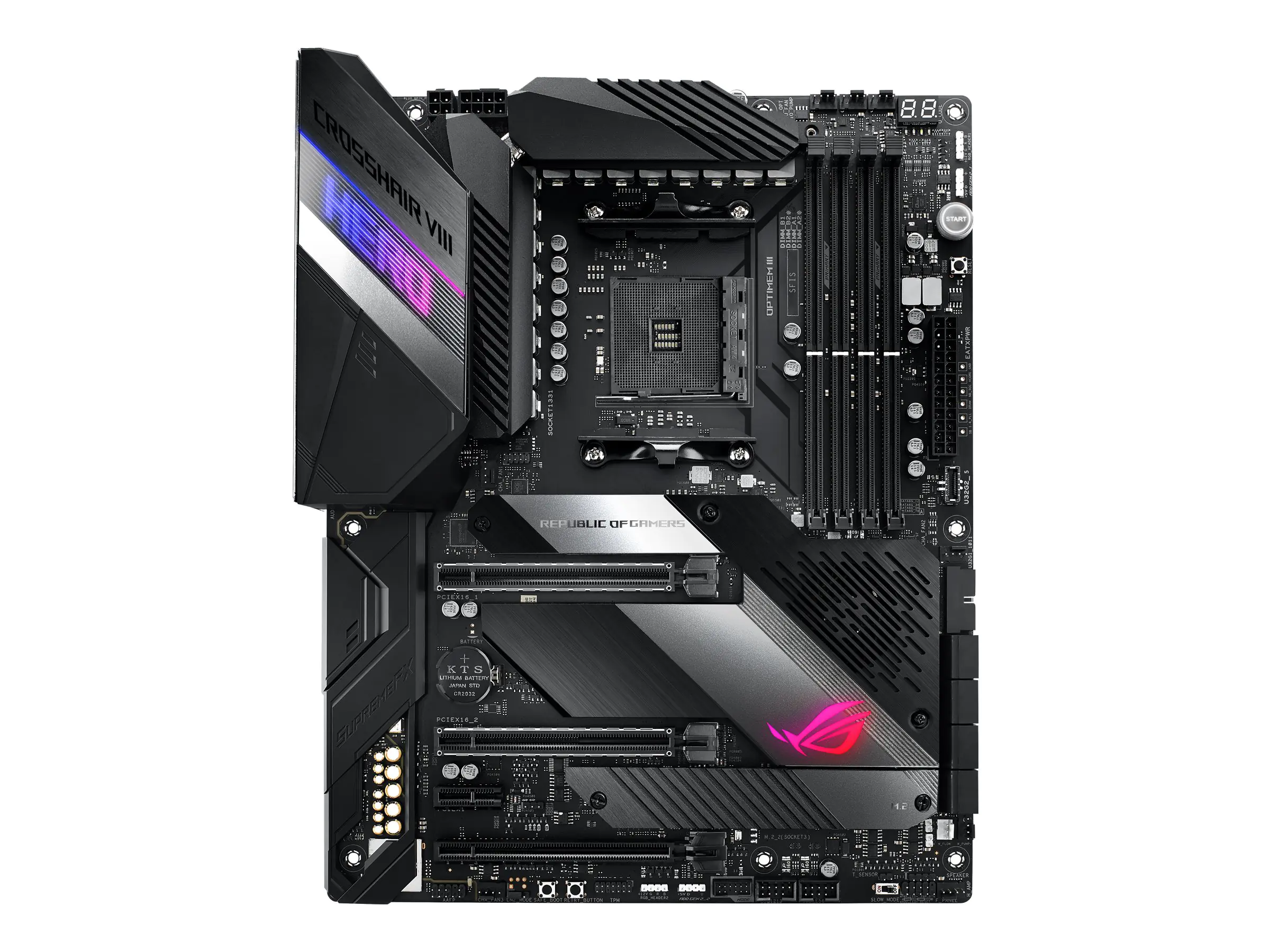Asus ROG Crosshair VIII Hero - Motherboard - ATX - Socket AM4 - AMD X570 Chipsatz - USB-C Gen2, USB 3.2 Gen 1, USB 3.2 Gen 2 - Gigabit LAN, 2.5 Gigabit LAN - HD Audio (8-Kanal)