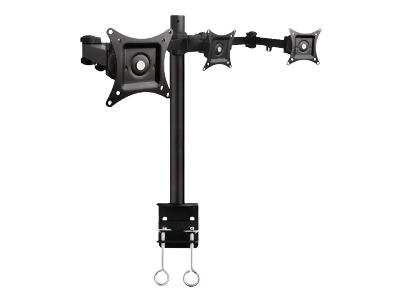 Techly Befestigungskit (Spannbefestigung für Tisch, Mantelrohr, Schwenkarm) - für 3 LCD-Anzeigen - Schwarz - Bildschirmgröße: 33-61 cm (13"-24") ICA-LCD-482-T