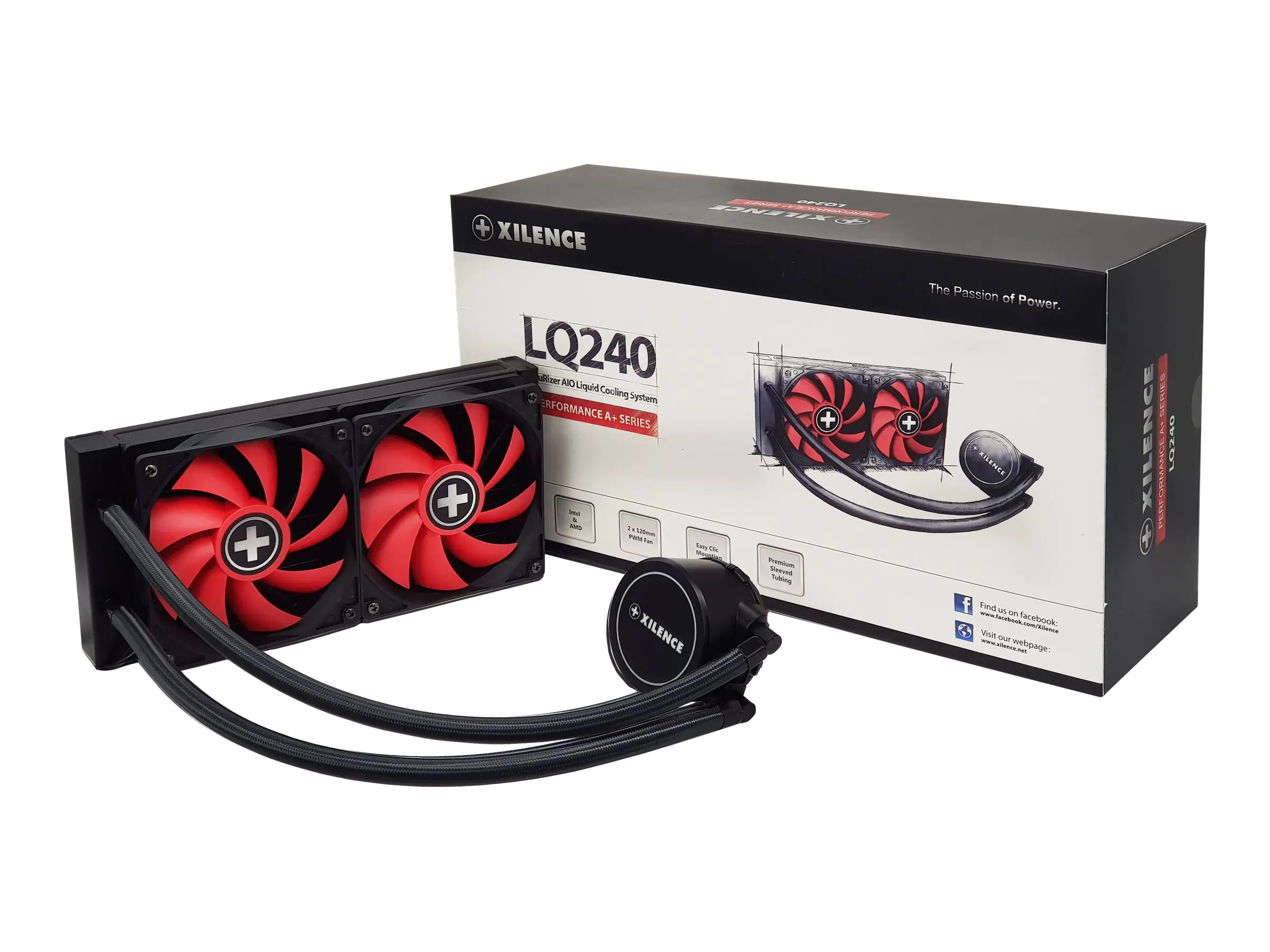 Xilence Performance A+ Series LiQuRizer LQ240 - Prozessor-Flüssigkeitskühlsystem - (für: LGA1156, AM2, AM2+, LGA1366, AM3, LGA1155, AM3+, LGA2011, FM1, FM2, LGA1150, FM2+, LGA1151, AM4, LGA2066, TR4) - 120 mm