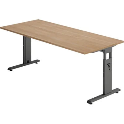 Hammerbacher Schreibtisch VOS19/N/G C-Fuß 180x80cm nussbaum/graphit