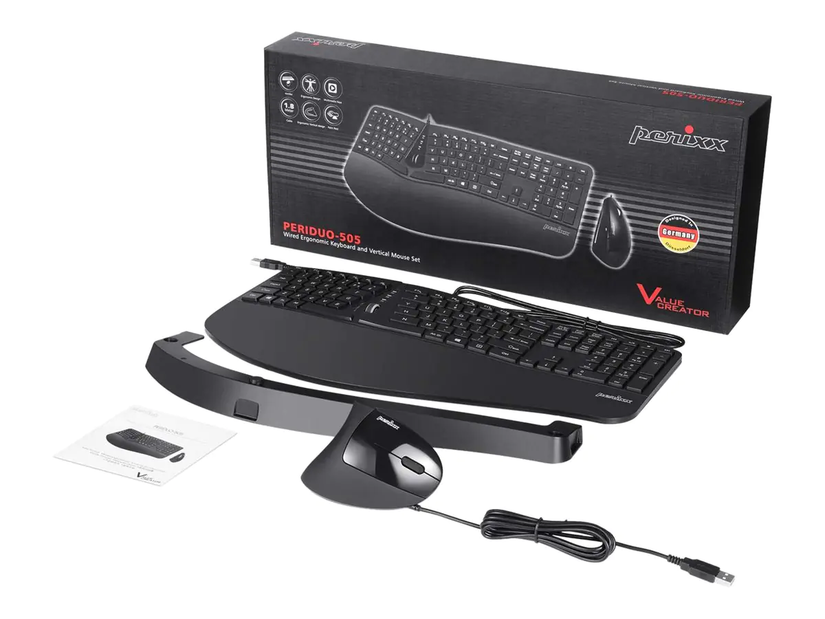 Perixx Periduo-505 - Tastatur-und-Maus-Set PERIDUO-505B