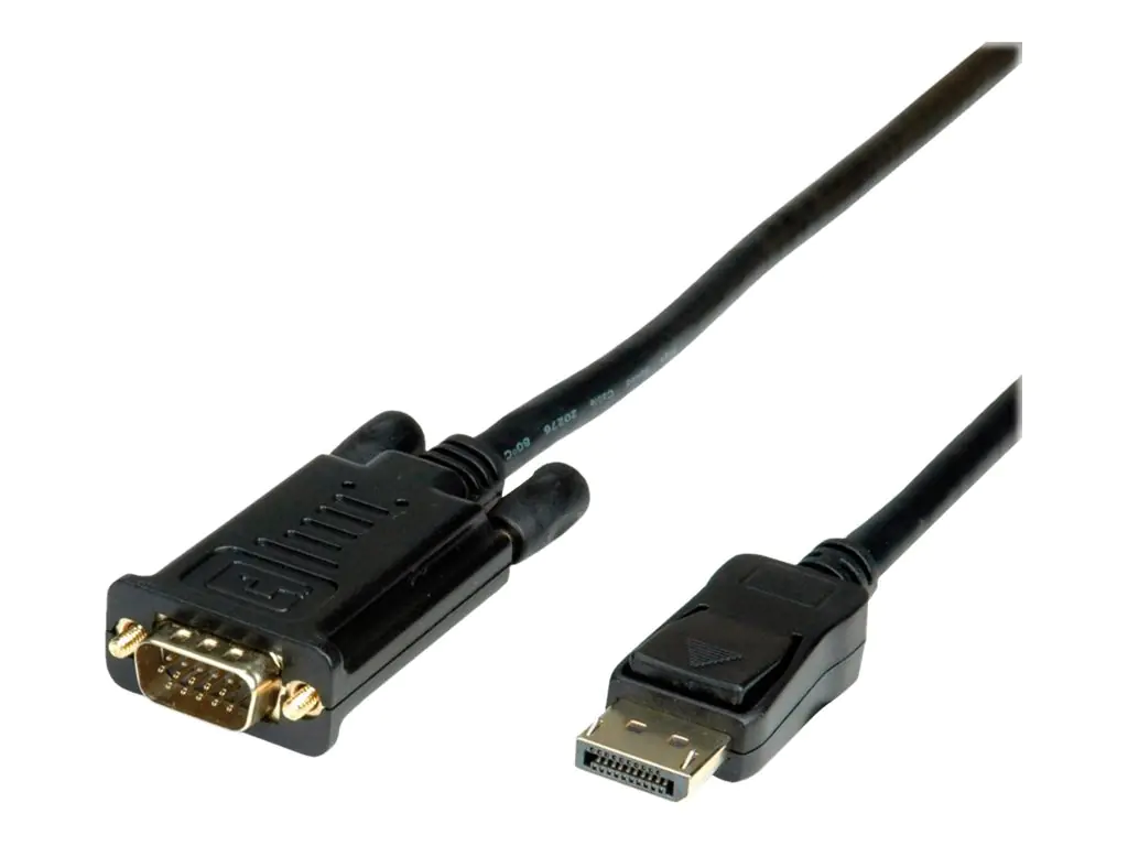VALUE - Adapterkabel - DisplayPort (M) zu HD-15 (VGA) (M) - 5 m - Daumenschrauben - Schwarz