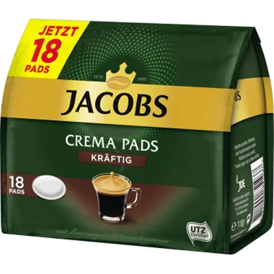 JACOBS Kaffeepad Crema kräftig 193177 18 St./Pack. JACOBS Kaffeepad Crema kräftig 193177 18 St./Pack.