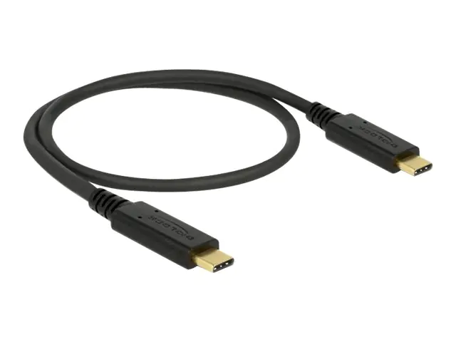 Delock - USB-Kabel - 24 pin USB-C (M) zu 24 pin USB-C (M) - USB 2.0 - 5 A - 50 cm - Schwarz