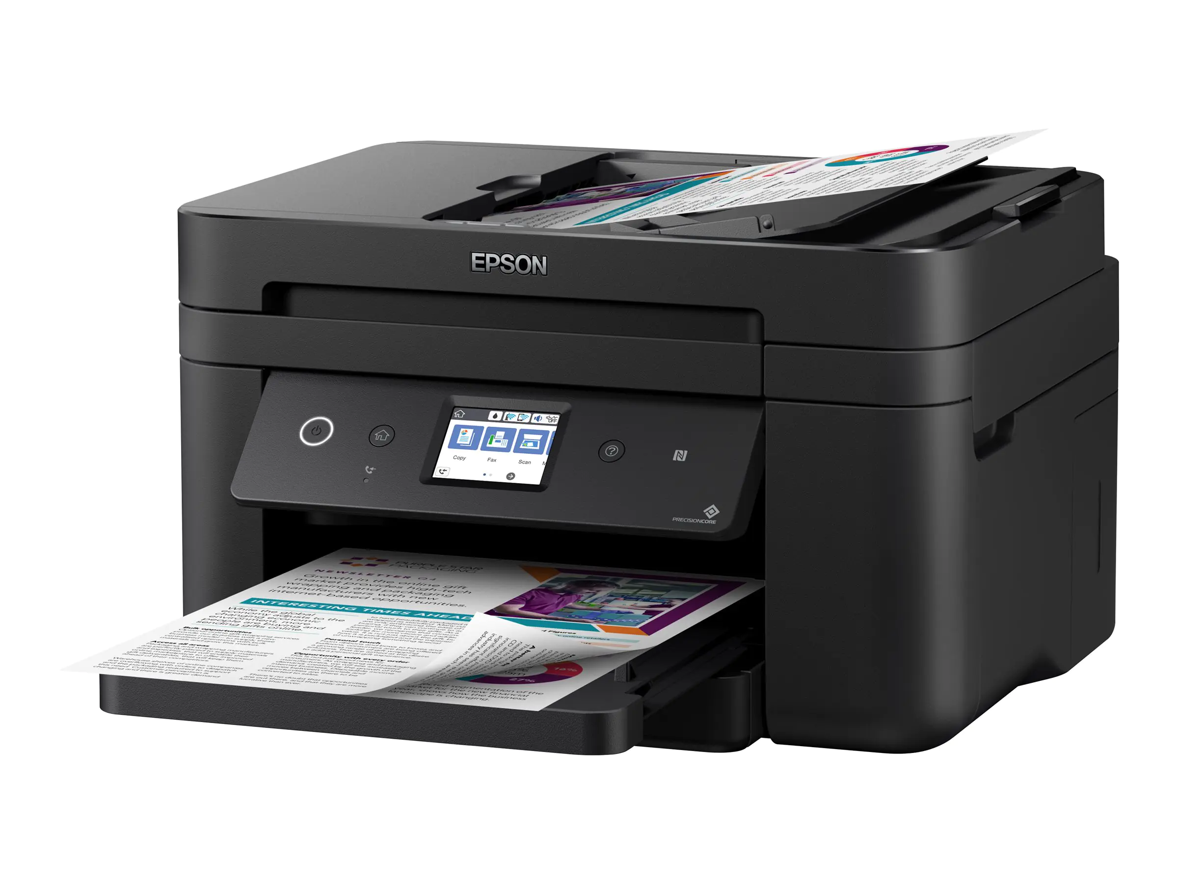 Epson WorkForce WF-2860DWF - Multifunktionsdrucker - Farbe - Tintenstrahl - A4/Legal (Medien) - bis zu 14 Seiten/Min. (Drucken) - 150 Blatt - 33.6 Kbps - USB 2.0, LAN, Wi-Fi(n), NFC