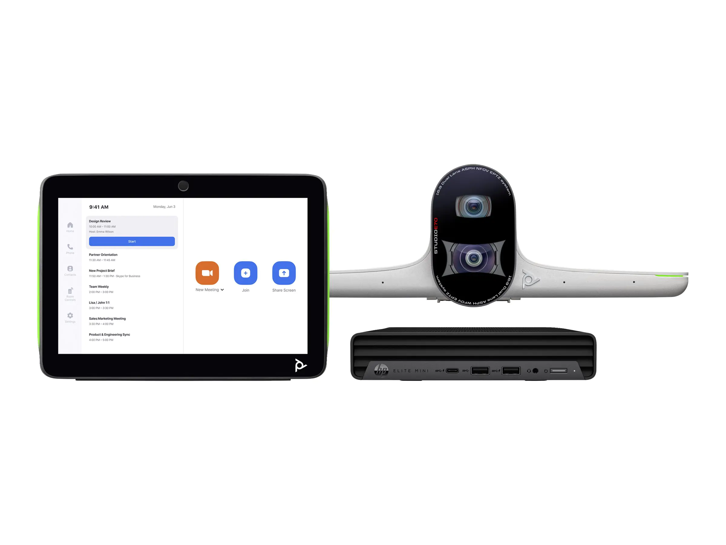 Poly HP Poly Studio Large Room Bundle - Für Zoom Rooms - Kit für Videokonferenzen (Poly Studio E70