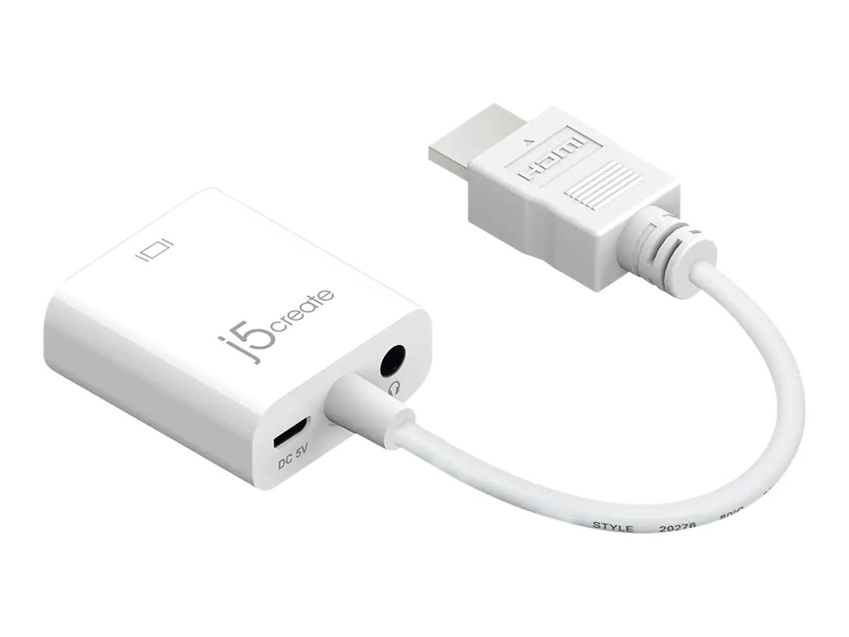 j5create JDA213 - Adapterkabel - HDMI männlich zu HD-15 (VGA) weiblich - 10 cm - weiß j5create JDA213 - Adapterkabel - HDMI männlich zu HD-15 (VGA) weiblich - 10 cm - weiß